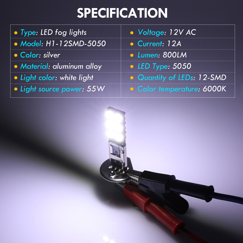 4x H1 LED Headlight Bulbs Conversion Kit High Low Beam Super Bright 6500K White