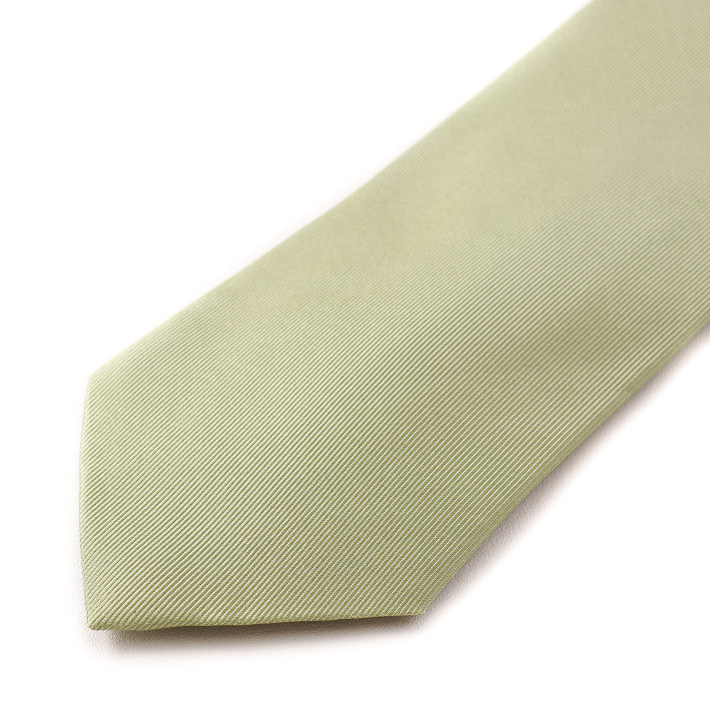 NWT $295 CESARE ATTOLINI Solid Leaf Green Woven Twill Silk Tie