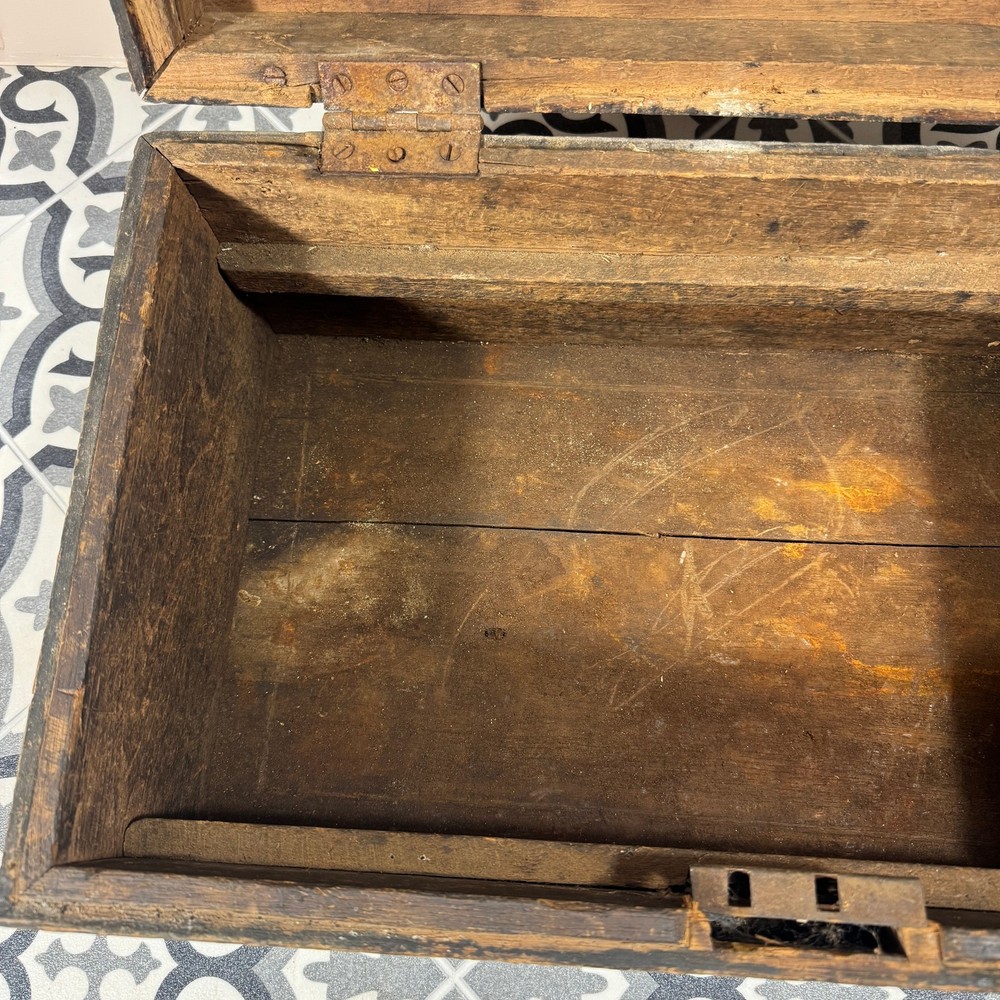 Vintage Workman Tool Chest Pine 1940's Original Iron Hardware