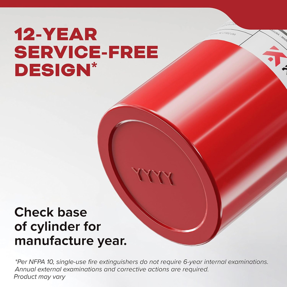 Basic Fire Extinguisher for Home, Office, Residential, Single-Use, 5BC