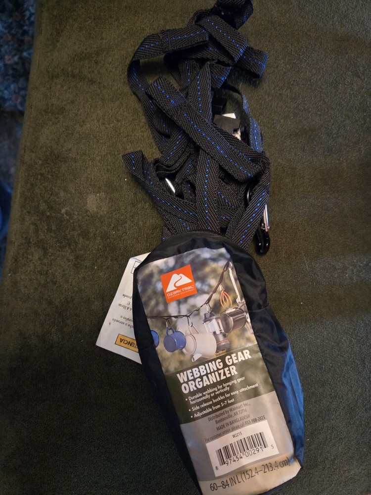Ozark Trail Webbing Gear Organizer Adjustable 5- 7 Feet
