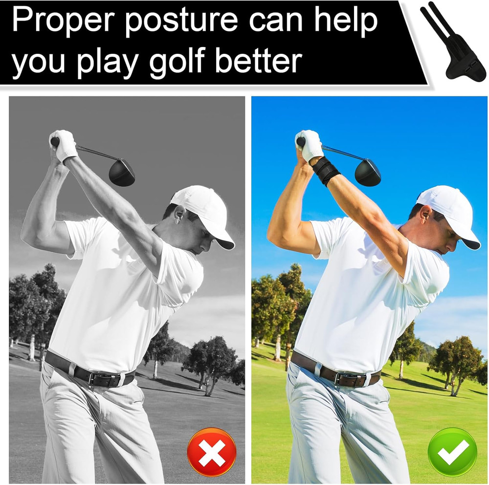 Golf Swing Alignment Brace Neoprene Wrist Training Aid Medium Black