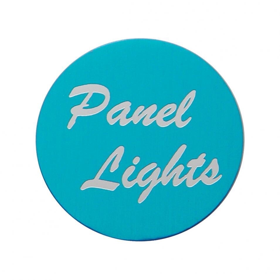 "Panel Lights" Dash Knob - Blue Aluminum Sticker