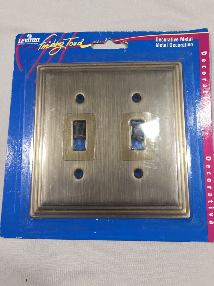 Leviton Decorative Wall Plate 2 Switch Modern Design Decorative Metal