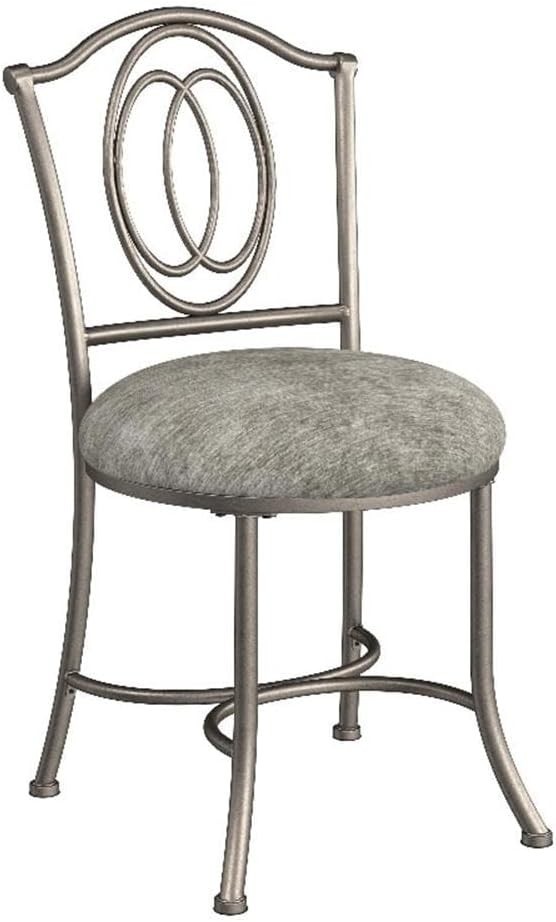 Emerson Metal Vanity Stool Silver 51053A