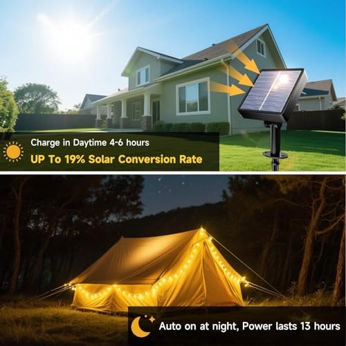 Solar String Lights Outdoor, 33FT 100 LED 0.67inch Solar Globe String Lights
