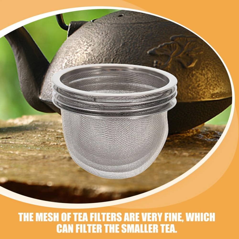 4 PCS Stainless Steel Tea Filter Mesh Strainer Insert Infuser Coffee Maker 8.5cm