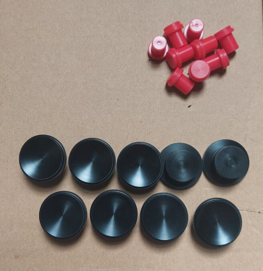 18pcs Red and Black Push Button Caps for use with PCB Push Button Switch plastic