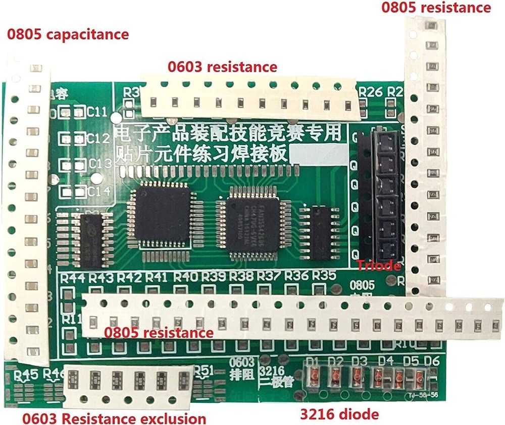 SMD/SMT Components Practice Board Soldering Skill Training DIY Kit for Students