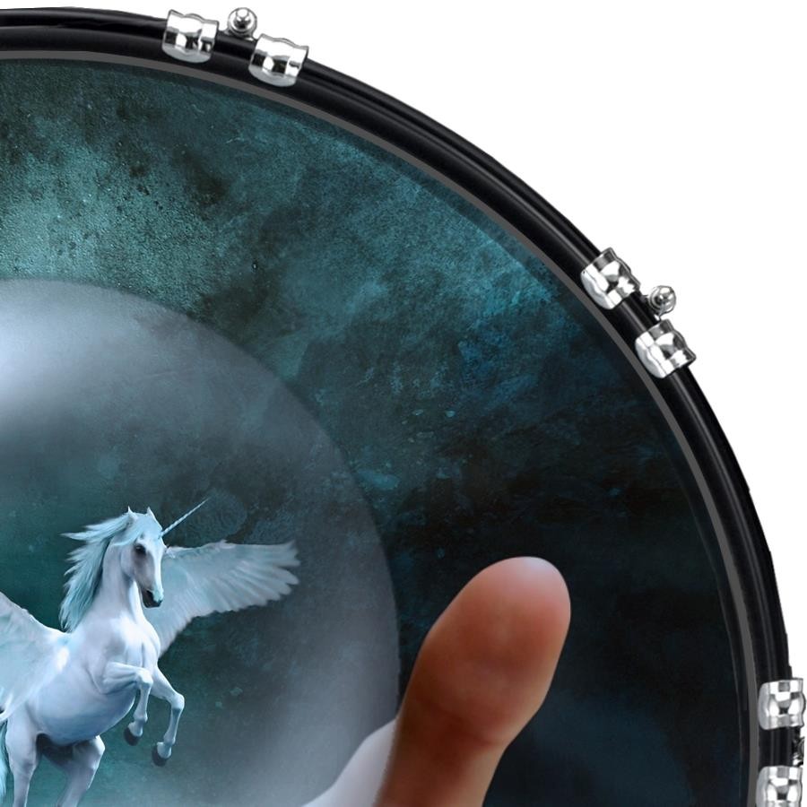 22" Custom Bass Kick Drum Front Head Graphic Graphical Pegasus Release