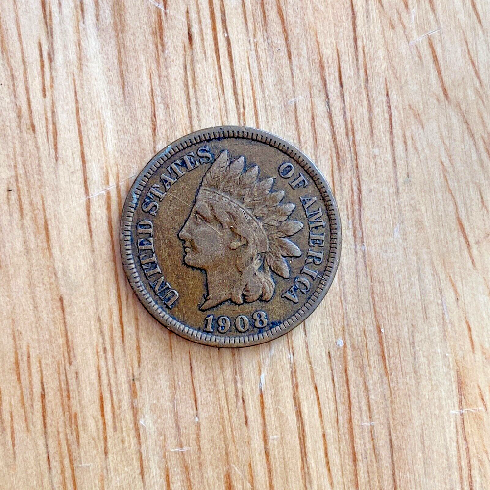 1908 S Indian Head Cent - F to VF