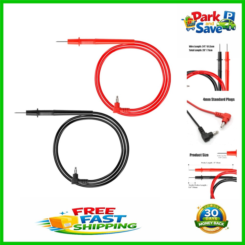 Precision Digital Multimeter  Leads – 28” Length, 1000V Capacity, 2-PACK