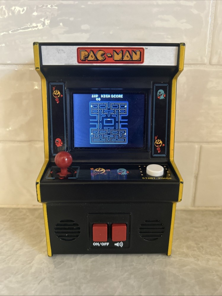 Basic Fun Pac-Man Handheld Mini Arcade Game Bandai Namco Pacman Tested Working