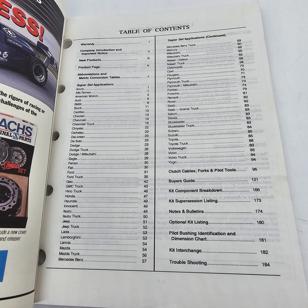 1995 Sachs Clutch Kit Catalog