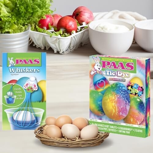 Tie Dye Easter Egg Decorating Kit with Whiskers Egg Dipper Bundle