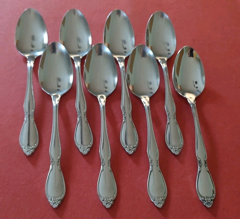 8 Community CHATELAINE Stainless  TEASPOONS 6" Oneida FreeShip