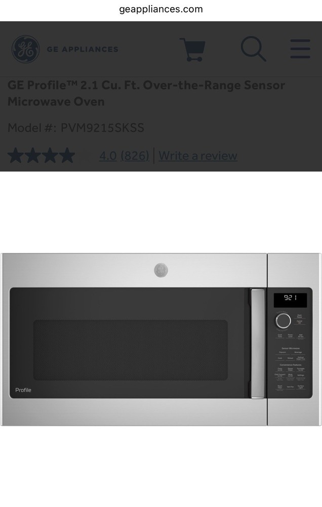 GE Profile Over-The-Range Microwave/ Oven