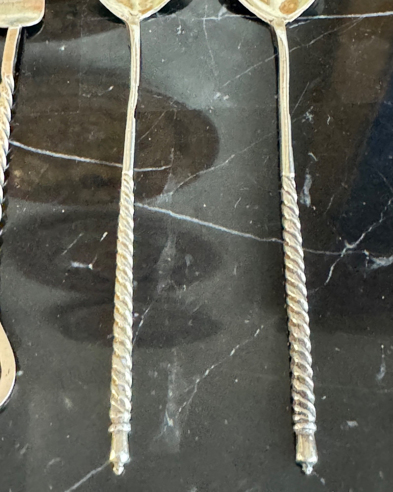 Old Russian Silver Spoons and Small Fork 29 Grams