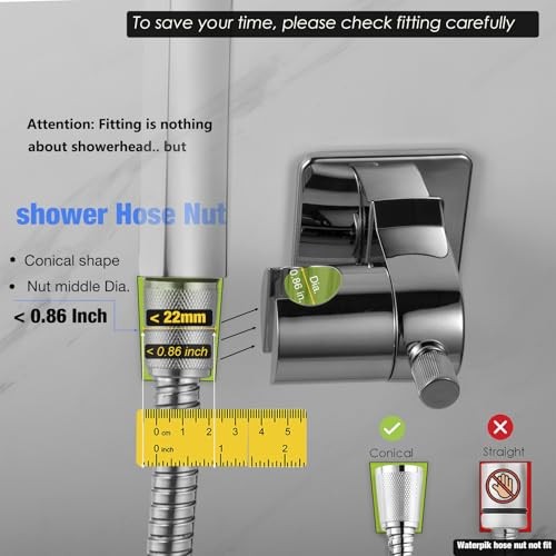 Handheld Shower Head Holder - No Drill - 360 Variable Adjustable - Tension Nut