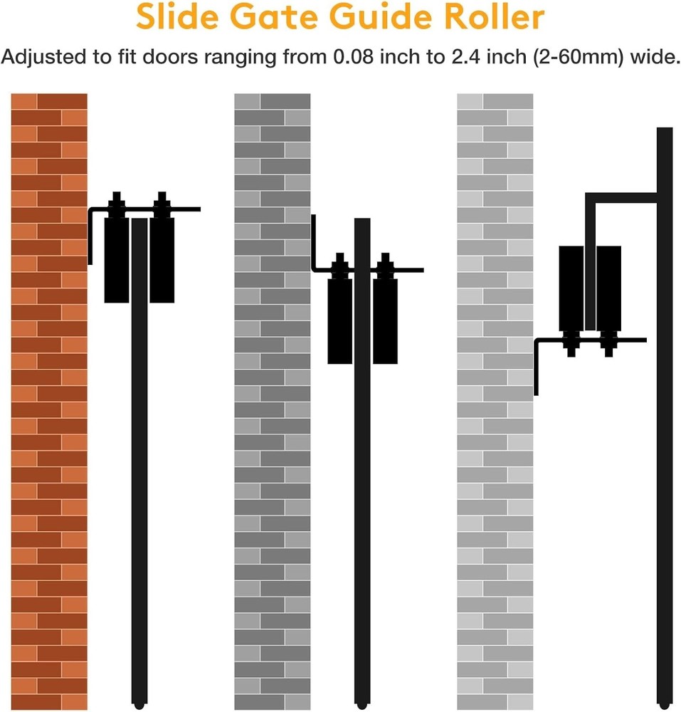 Heavy Duty Sliding Gate Roller - Adjustable L-Bracket
