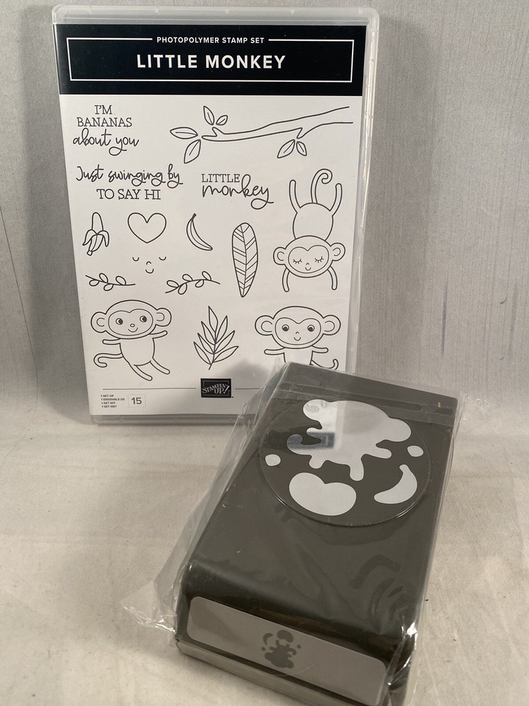 LITTLE MONKEY Stamp Set LITTLE MONKEY BUILDER Punch Stampin Up Bananas A24