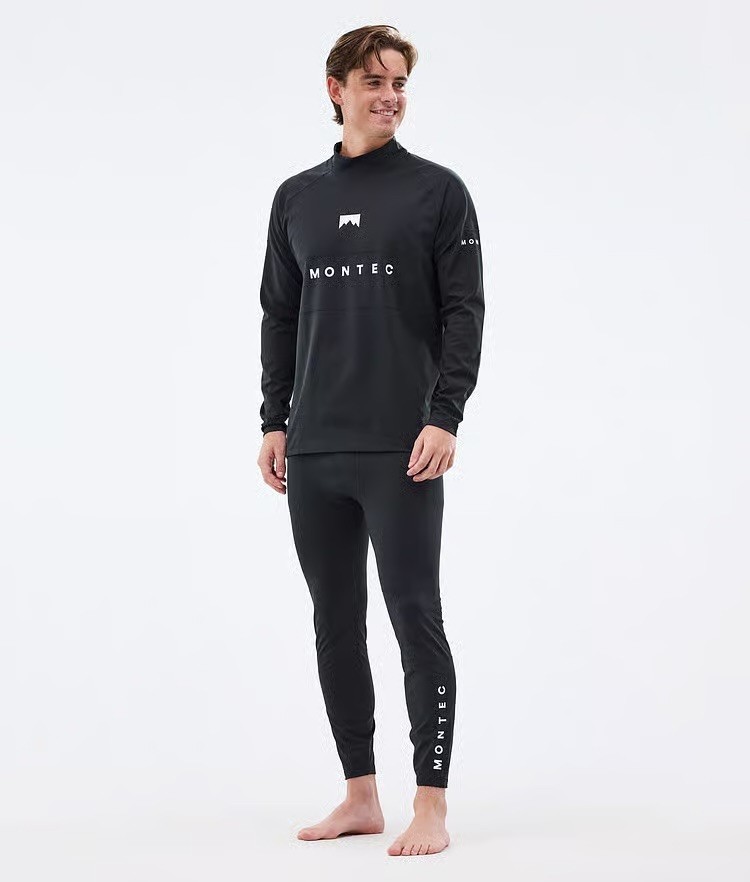 Montec Alpha Base Layer Skiing Top & Pants Men’s Black Size XS