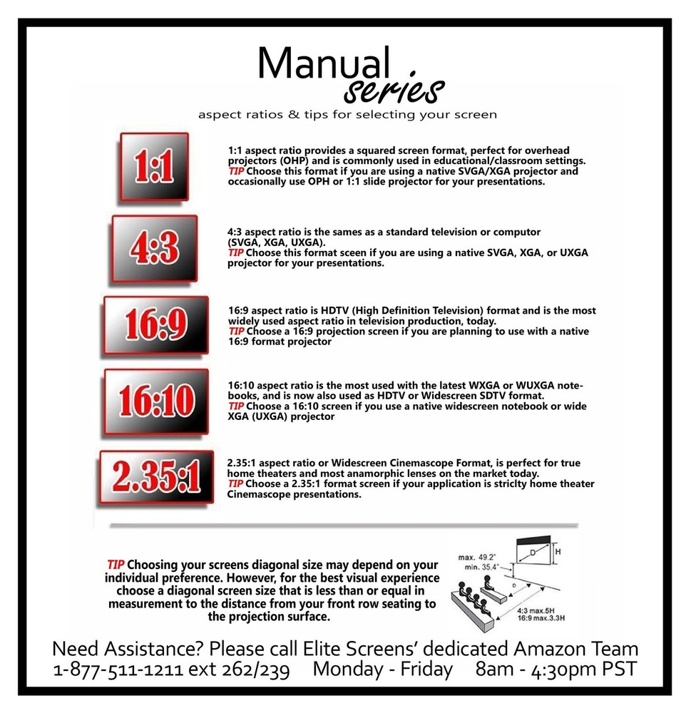 Manual Series, 100-INCH 16:9, Pull Down Manual Projector Screen with AUTO LOC...