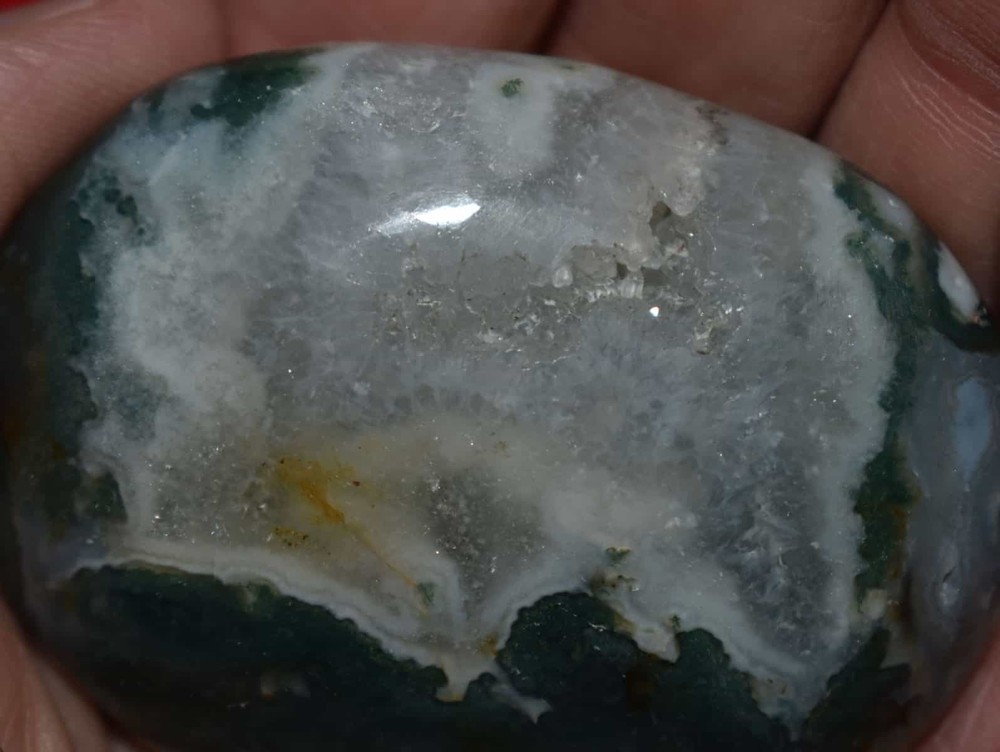 Green Moss Agate Soap-Shaped Palm Stone #8