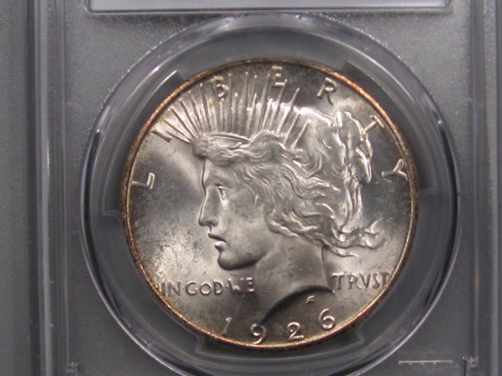 BU 1926-s Silver PEACE Dollar. PCGS MS64+ (rare plus Grade)