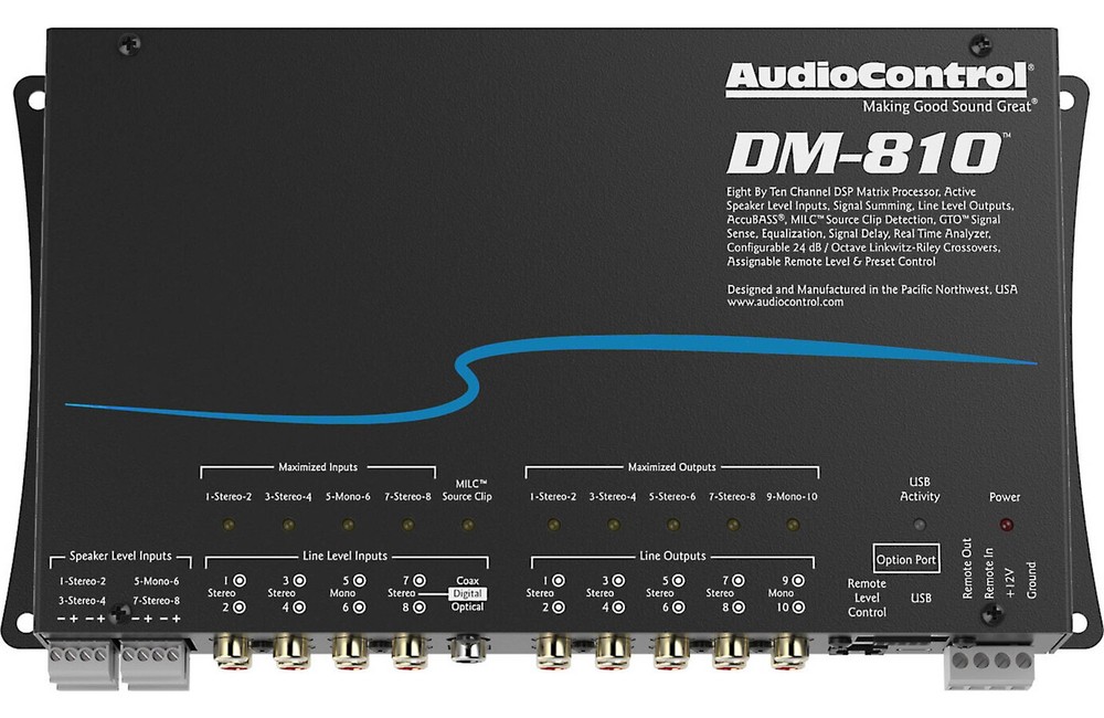 AudioControl DM-810 DSP Matrix Digital Signal Processor 8-CH Input/10-CH Output