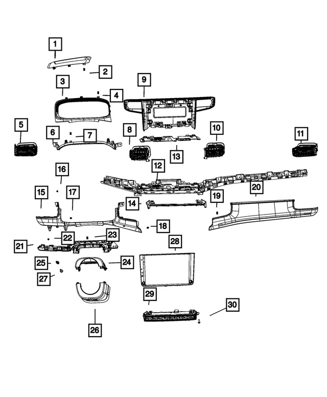 Genuine Mopar Vehicle Feature Controls Center Stack 68423822AH