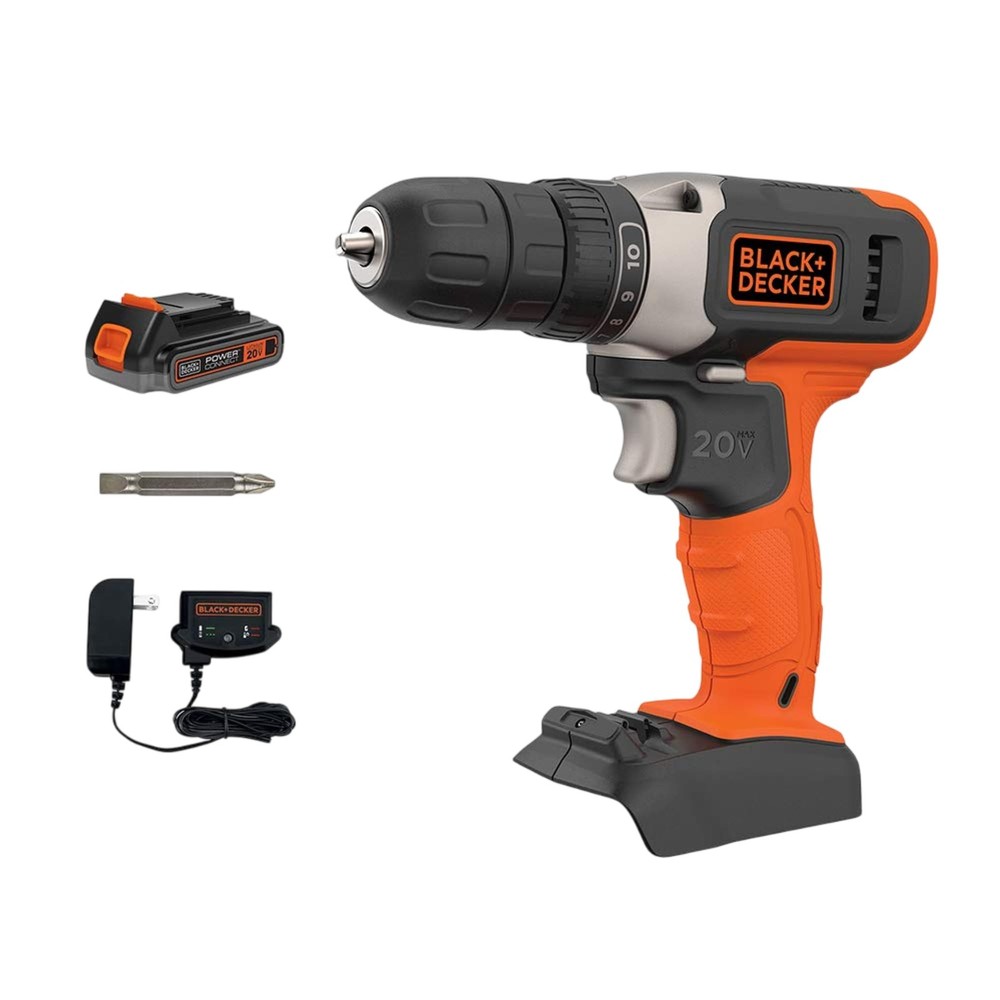 BLACK+DECKER 20V MAX Cordless Drill Kit with ‎Battery, Charger, Includes Dou...