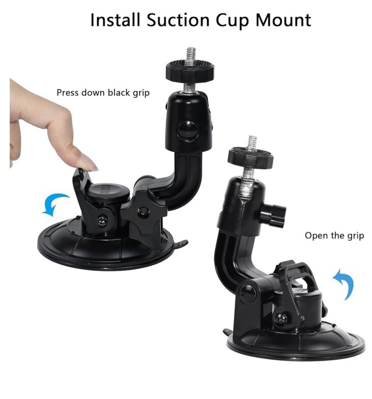 Suction Cup Mounted Adjustable Car Camera Mount Adapter for DJI Osmo Pocket 3