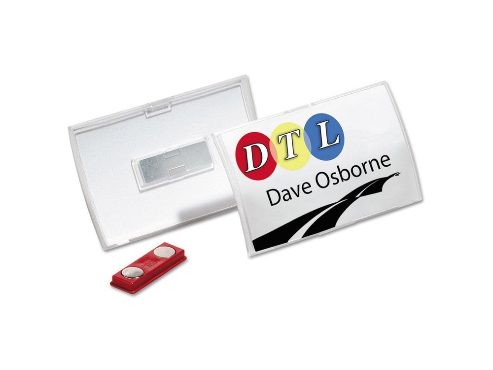 Durable Click-Fold Convex Name Badge with Magnetic Clip
