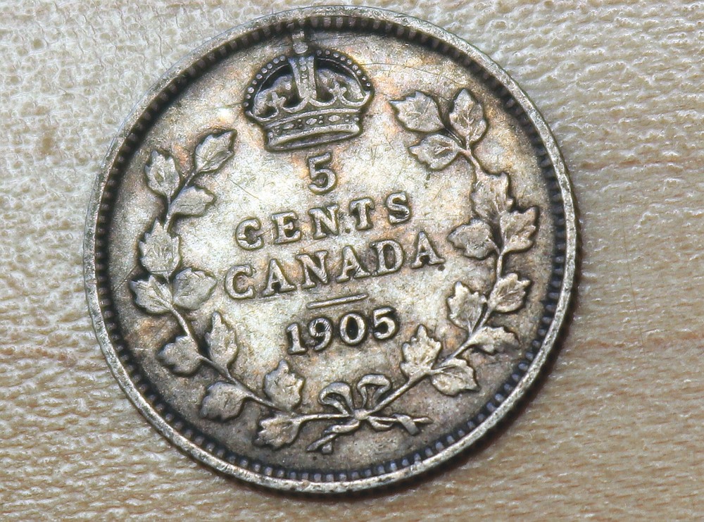 1905 Canada 5 Cents Silver