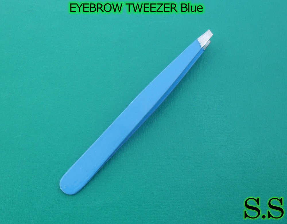 EyeBrow Tweezers Blue Color Manicure Instruments
