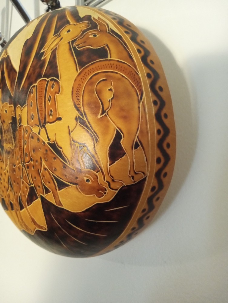 Peruvian Hand Carved Gourd