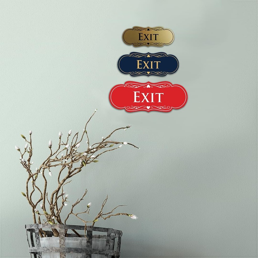 Designer EXIT Sign - Black/Gold - Small 1 Pack