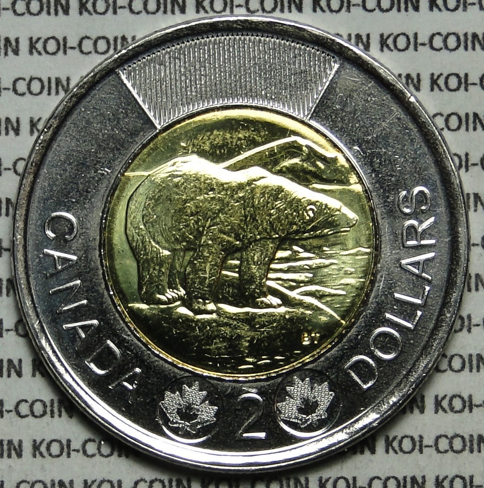 *Error*Strike Throughs*BU Canada 2014 $2 regular toonie coin uncirculated