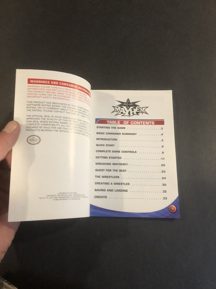 wcw mayhem n64 manual