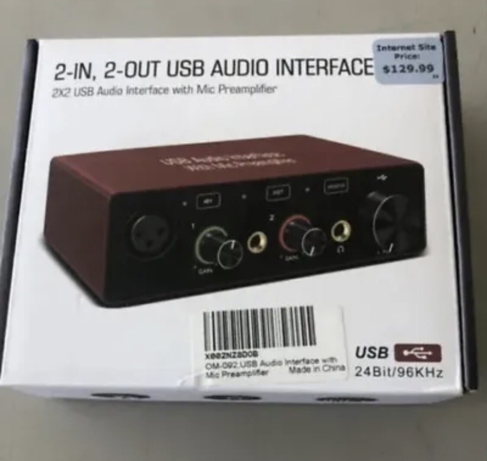 USB Audio Interface with XLR cable Audio Interface with Mic Preamplifier