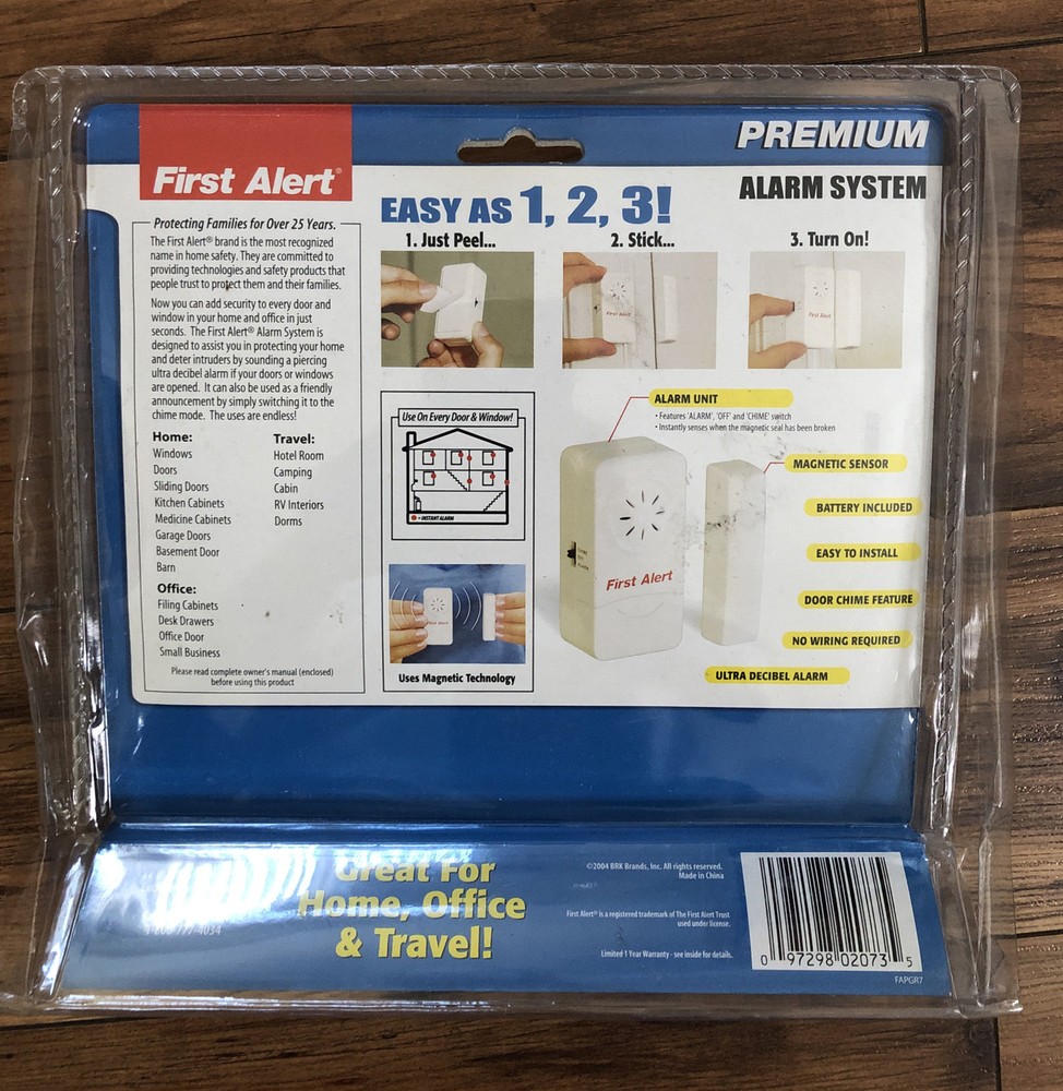 First Alert Premium Home Security For Windows or Doors Alarm System Open Box