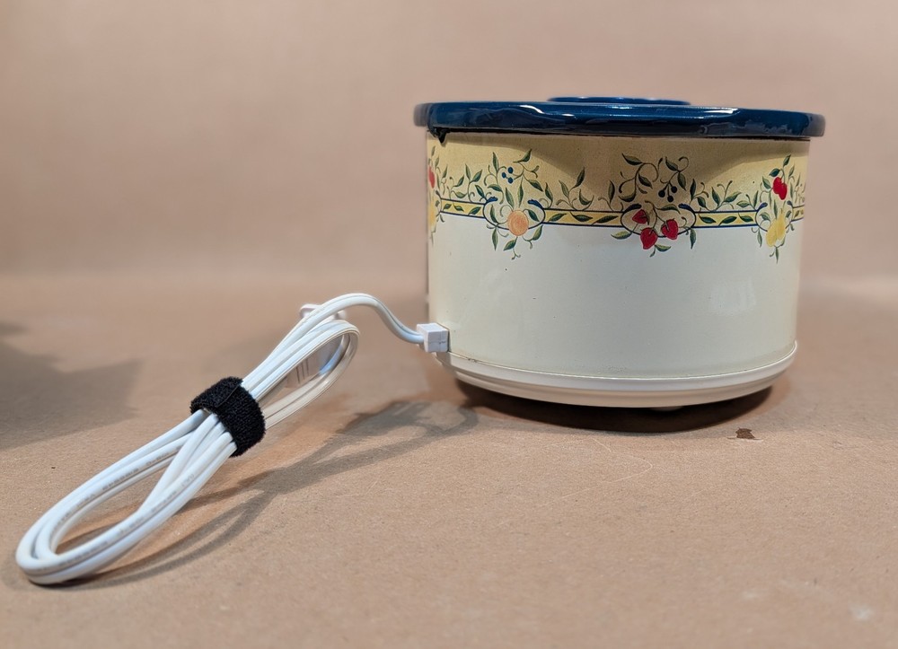 Vintage Rival Crock-Ette Grape Pattern 1 Quart Stoneware Slow-Cooker 3205
