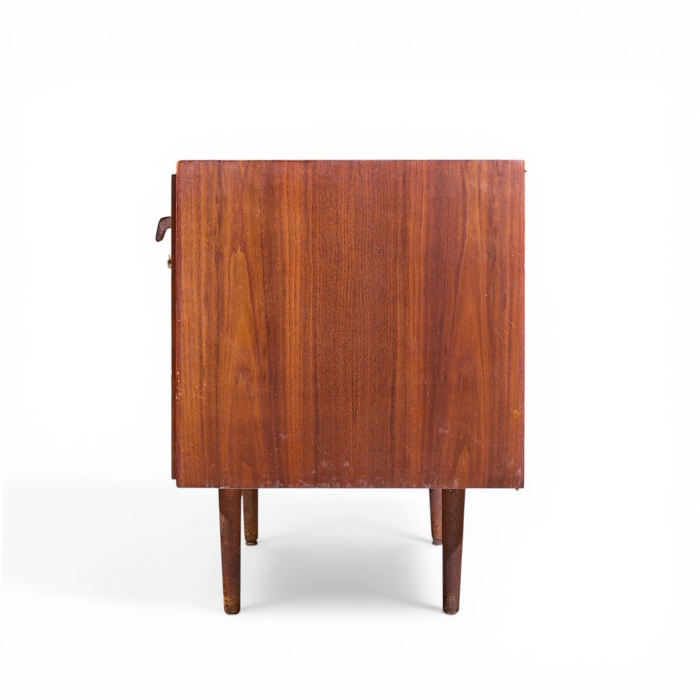 Jens Risom Mid Century Walnut and Brass Credenza