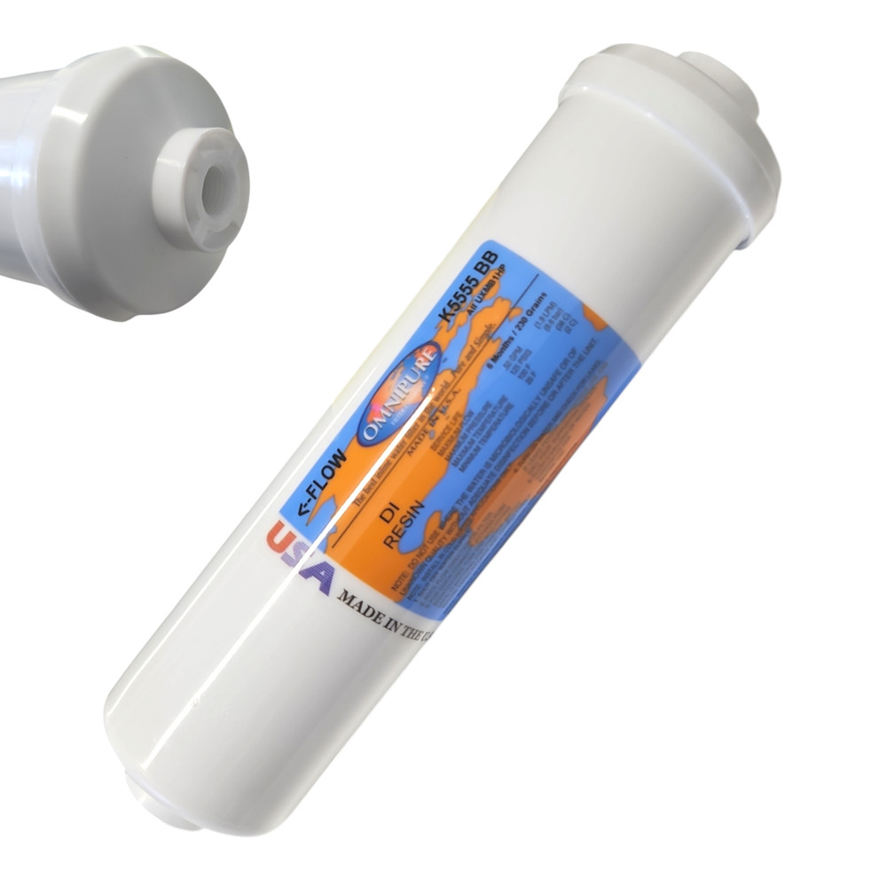 Omnipure K5555-BB DI RESIN 2"x10" Deionizing Mixed Bed Filter 1/4"NPT