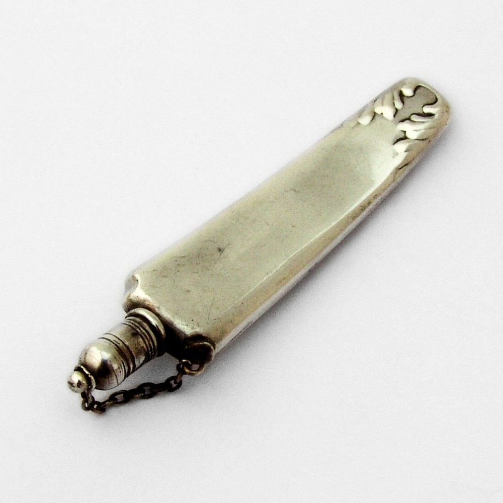 Glove Perfume Flask Applied Flute Player Sterling Silver 1900