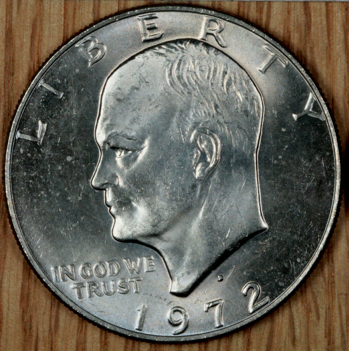 1972 D Eisenhower Ike $1 Dollar - BU - Choice Uncirculated