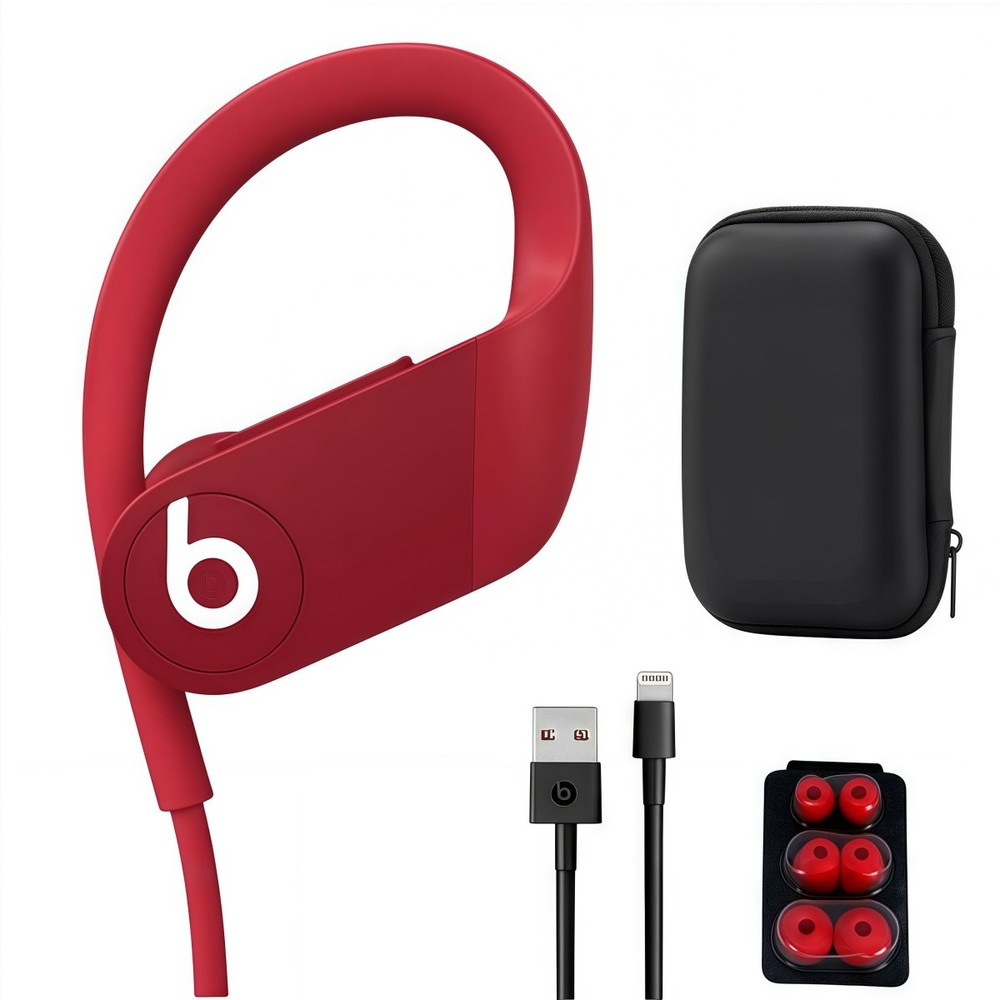 Beats by Dre Powerbeats 4 High-Performance Wireless Bluetooth Headphones - Red
