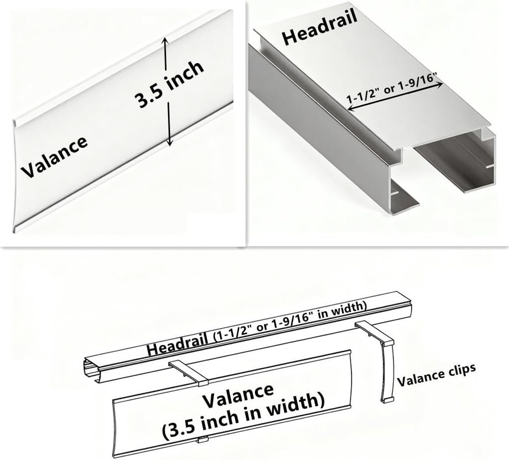 4pcs Valance Clips 3.5 Clear Vertical Blind Retainer