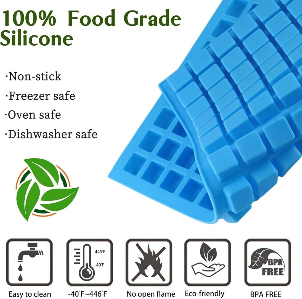 2 Pack Square Silicone Candy Molds for Gummy Chocolate Ice